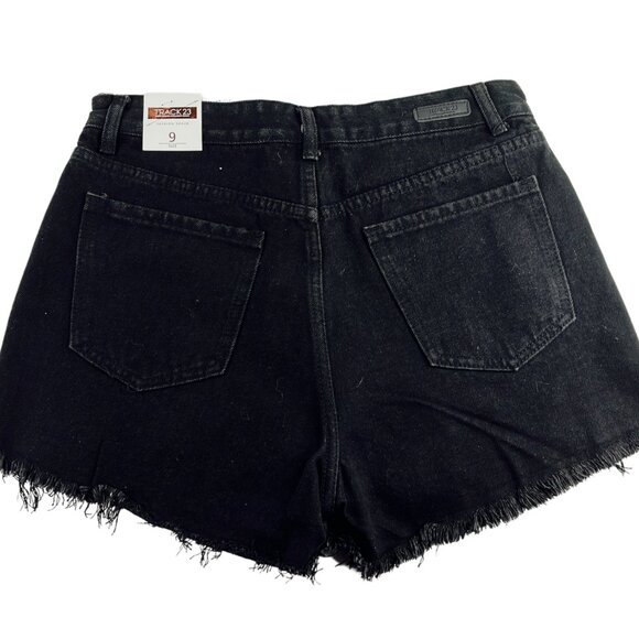 Track 23 Distressed Fashion Denim Black Shorts Juniors Size 9 NWT - Picture 2 of 2